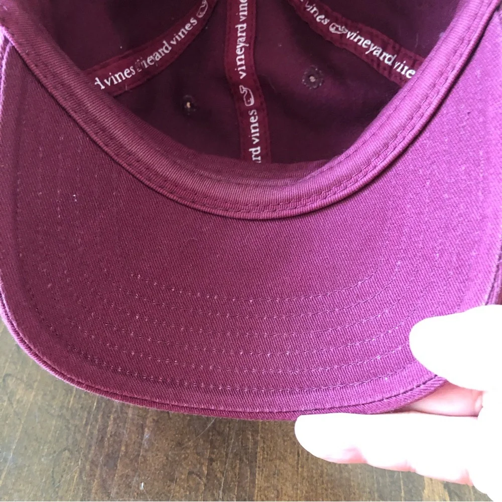 Vineyard Vines Burgundy Adjustable Cap.